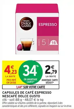 Intermarché Contact NESCAFÉ Capsules de café espresso dolce gusto offre