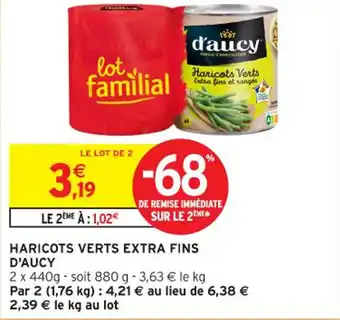 Intermarché Contact D'AUCY Haricots verts extra fins offre