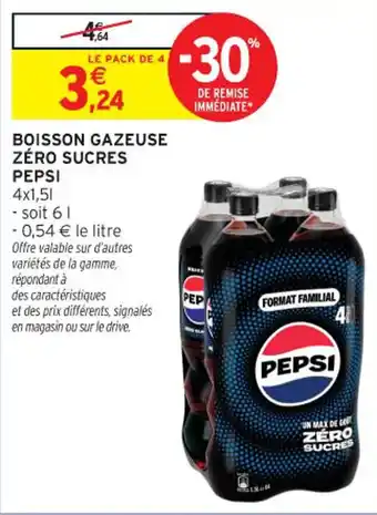 Intermarché Contact PEPSI Boisson gazeuse zéro sucres offre