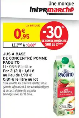 Intermarché Contact PAQUITO Jus à base de concentré pomme offre