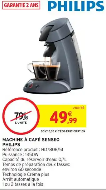 Intermarché Contact PHILIPS Machine à café senseo offre