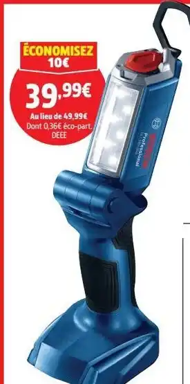 Screwfix BOSCH Lampe torche sans fil GLI 18V-300 18V Li-ion Sans batterie offre