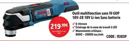 Screwfix BOSCH Outil multifonction sans fil GOP 18V-28 18V Li-ion Sans batterie offre