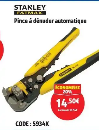 Screwfix STANLEY FATMAX Pince à dénuder automatique offre