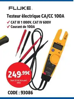 Screwfix FLUKE Testeur électrique CA/CC 100A offre