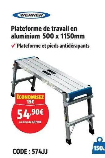 Screwfix WERNER Plateforme de travail en aluminium 500 x 1150mm offre