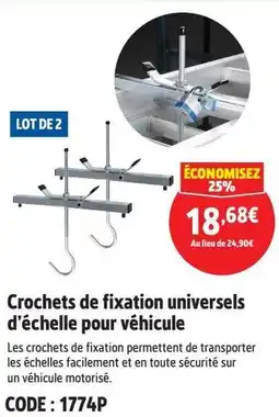 Screwfix Crochets de fixation universels d'échelle pour véhicule offre