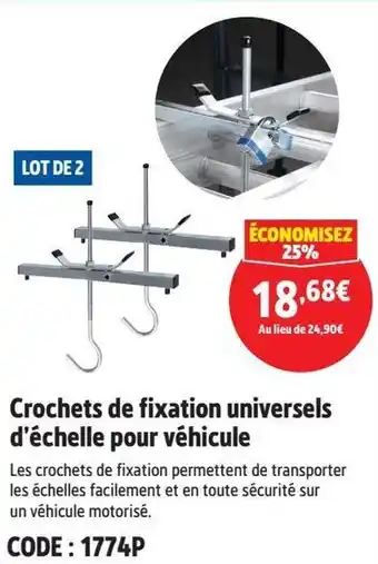 Screwfix Crochets de fixation universels d'échelle pour véhicule offre