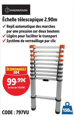 Screwfix MAGNUSSON Échelle télescopique 2.90m offre