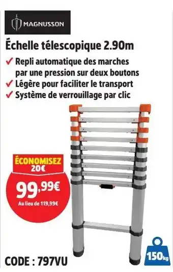 Screwfix MAGNUSSON Échelle télescopique 2.90m offre