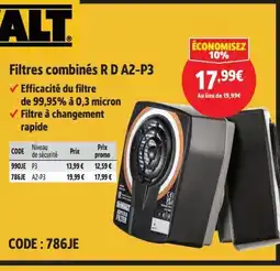 Screwfix DEWALT Filtres combinés R D A2-P3 offre