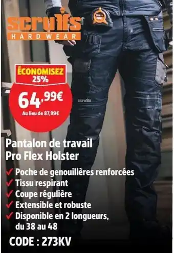 Screwfix Pantalon de travail Pro Flex Holster offre