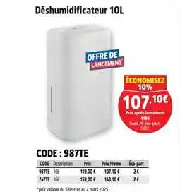 Screwfix Déshumidificateur offre