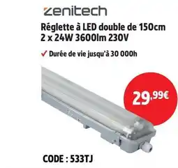 Screwfix ZENITECH Réglette à LED double de 150cm offre