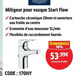 Screwfix GROHE Mitigeur pour vasque Start Flow offre