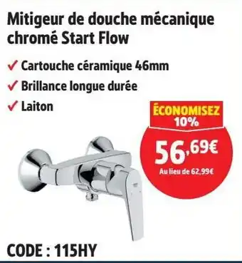 Screwfix Mitigeur de douche mécanique chromé Start Flow offre