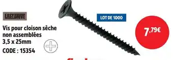 Screwfix EASY DRIVE Vis pour cloison sèche non assemblées offre