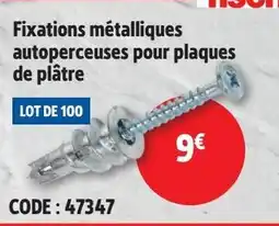 Screwfix Fixations métalliques autoperceuses pour plaques de plâtre offre