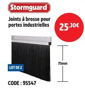 Screwfix STORMGUARD Joints à brosse pour portes industrielles offre