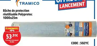 Screwfix TRAMICO Bâche de protection réutilisable Polyprotec 1000x25m offre