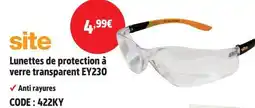 Screwfix SITE Lunettes de protection à verre transparent EY230 offre