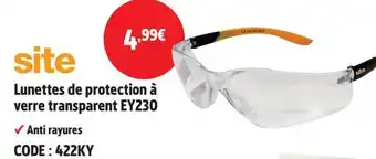 Screwfix SITE Lunettes de protection à verre transparent EY230 offre