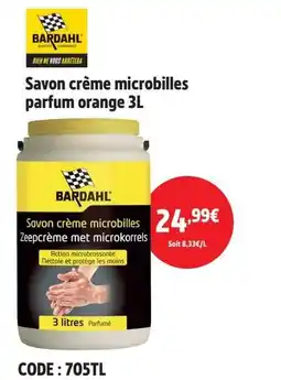 Screwfix BARDAHL Savon crème microbilles parfum orange offre