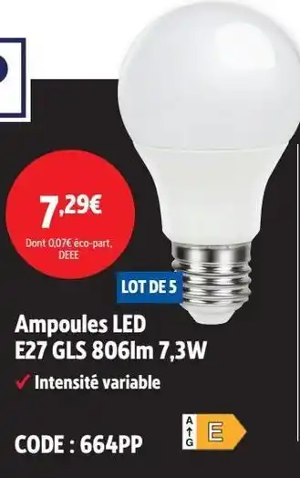 Screwfix LAP Ampoules LED E27 GLS 806lm 7,3W offre