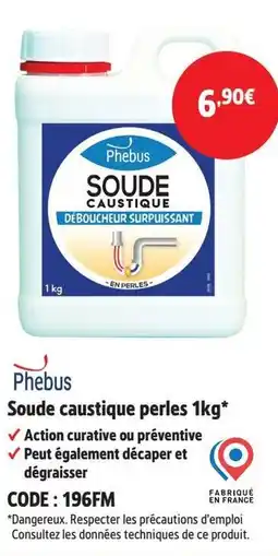 Screwfix PHEBUS Soude caustique perles offre