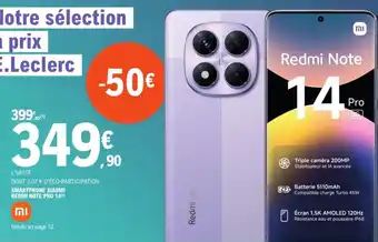 E.Leclerc Espace Culturel REDMI Smartphone xiaomi note pro 14 offre