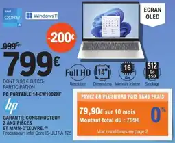 E.Leclerc Espace Culturel HP Pc portable 14-ew1002nf offre