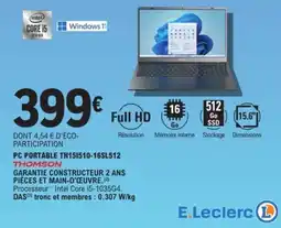 E.Leclerc Espace Culturel THOMSON Pc portable th151510-16sl512 offre