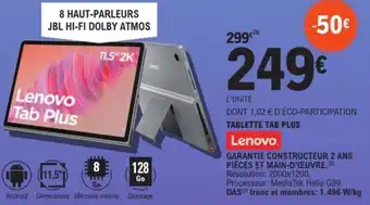 E.Leclerc Espace Culturel LENOVO Tablette tab plus offre