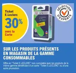 E.Leclerc Espace Culturel Sur les produits présents en magasin de la gamme consommables offre