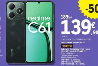 E.Leclerc Espace Culturel REALME Smartphone realme c61 offre