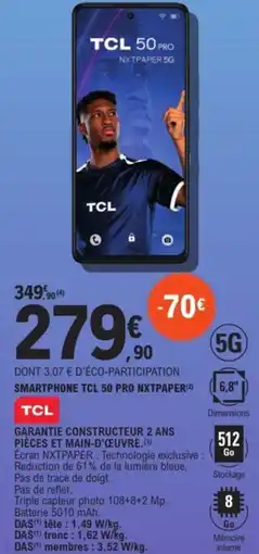 E.Leclerc Espace Culturel TCL Smartphone tcl 50 pro nxtpaper (²) offre