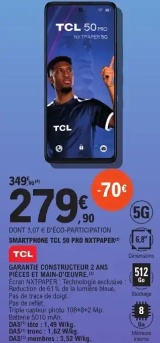 E.Leclerc Espace Culturel TCL Smartphone tcl 50 pro nxtpaper (²) offre