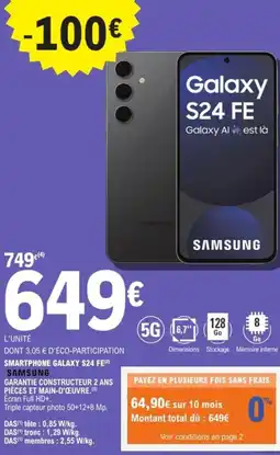 E.Leclerc Espace Culturel SAMSUNG Smartphone galaxy s24 fe offre