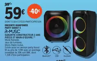 E.Leclerc Espace Culturel R-MUSIC Enceinte highpower party boost s offre