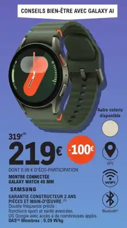 E.Leclerc Espace Culturel SAMSUNG Montre connectée galaxy watch 40 mm offre