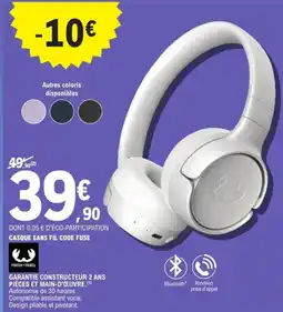 E.Leclerc Espace Culturel FRESH REBEL Casque sans fil code fuse offre