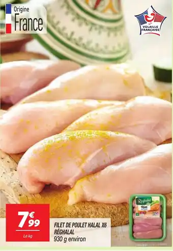 Netto RÉGHALAL Filet de poulet halal x6 offre