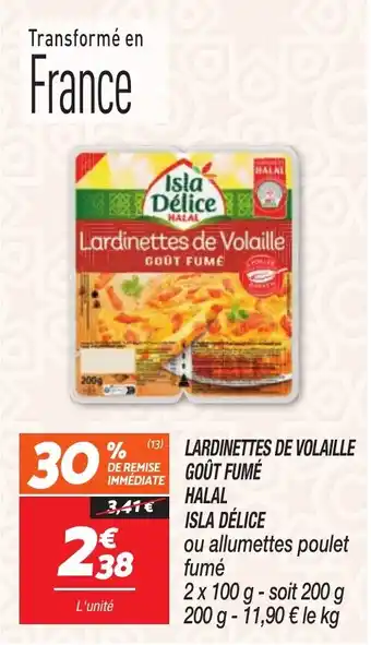 Netto ISLA DÉLICE Lardinettes de volaille goût fumé halal offre