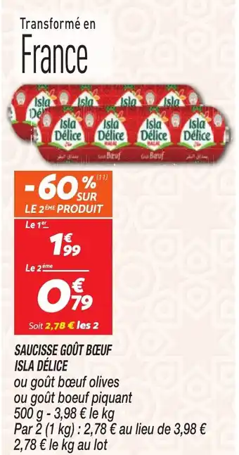 Netto ISLA DÉLICE Saucisse goût boeuf offre