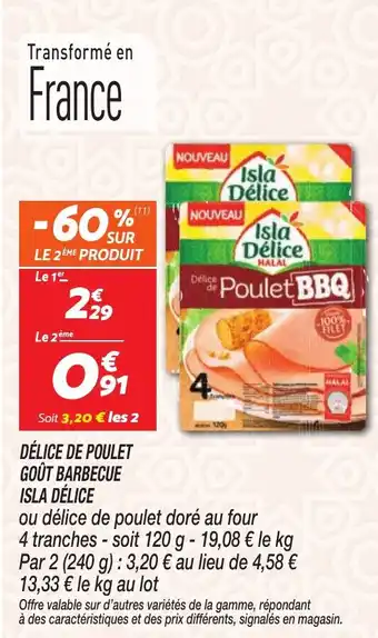 Netto ISLA DÉLICE Délice de poulet goût barbecue offre