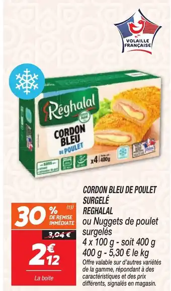 Netto REGHALAL Cordon bleu de poulet surgelé offre