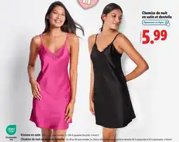 Lidl ESMARA Chemise de nuit en satin et dentelle offre