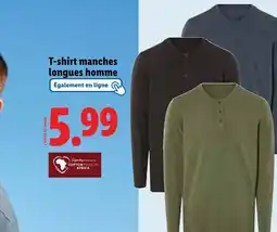 Lidl LIVERGY T-shirt manches longues homme offre