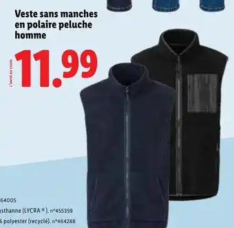 Lidl LIVERGY Veste sans manches en polaire peluche homme offre