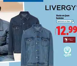 Lidl LIVERGY Veste en jean homme offre